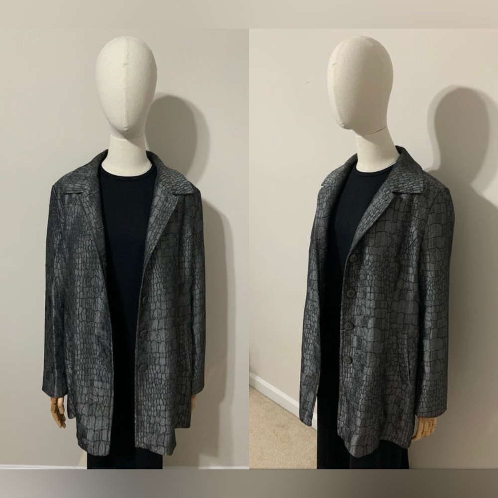 Grey / Silver Patterned Blazer / Jacket - image 2